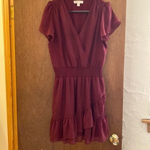 Glimmery Maroon Michael Koran Dress